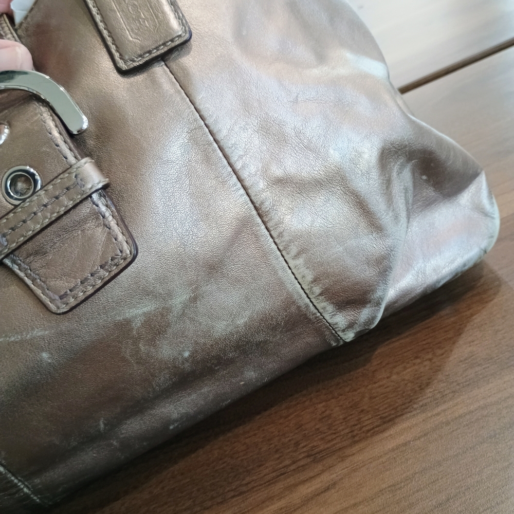 Coach Metallic Leather Tote Bag - Picture 3 of 12